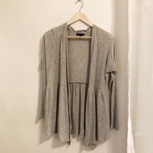 Ribbed peplum cardigan